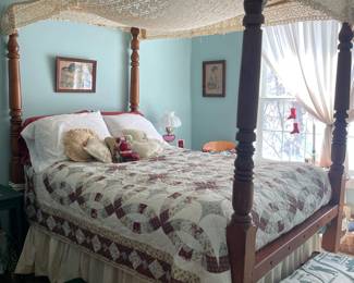 1790's Colonial Canopy & Trundle Bed From Schoharie Co.