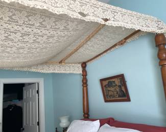 1790's Colonial Canopy & Trundle Bed From Schoharie Co.