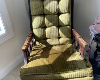 Tufted Backrest Vintage French Louis XVI Accent/Side Stately Throne-Like ArmChair
