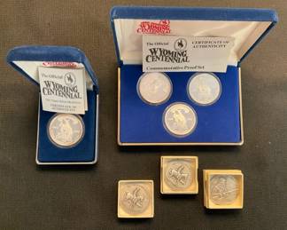 1990 WYO Silver Medallion1990 Commemorative Proof Set3 Silver Medals