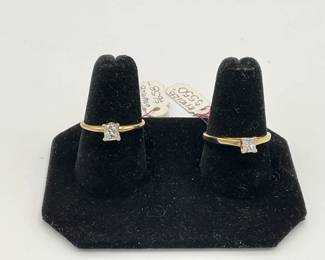 14K Diamond Solitaire Rings