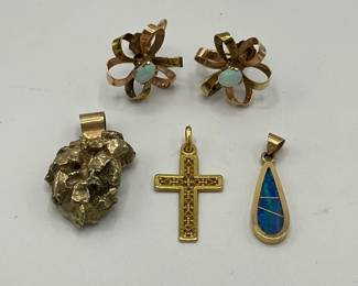 14K Pendants And Earrings