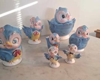 Leftons Blue Bird Porcelain Set