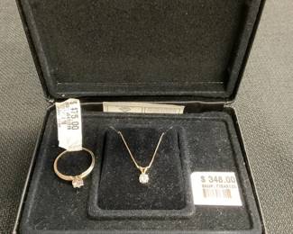 14K Diamond Necklace Ring