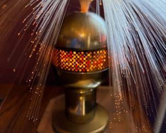 Vintage chrome and brass Fantasia Fiber optic rotating lamp. Very cool. Changes color.
