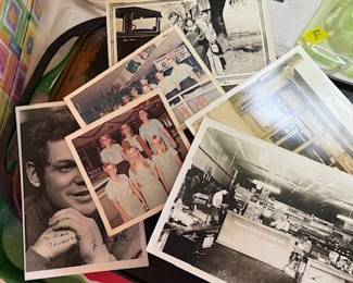 Black and white photos. Store front. Roller rink waitresses. Autographed. Family. Cars. Kids. Scenery. Some cool pics.