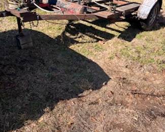 Trike motorcycle trailer. gas air compressor, air bags and air tank all work