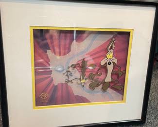 Wile E Coyote Falling Animation Cell