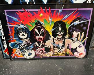 Vintage AUCOIN Kiss Poster Framed
