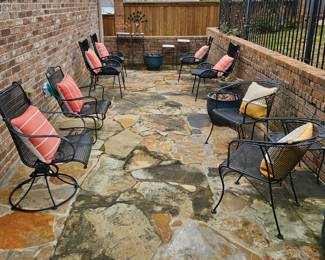 Outdoor chairs and pillows