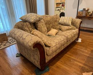Matching curved arm sofas