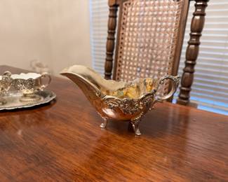 Silver plated gravy boat