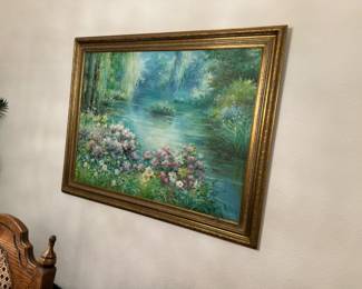 Lovely oil on canvas forrest scene