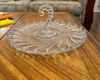 Cute swirled nibblet tray with dolphin handle
