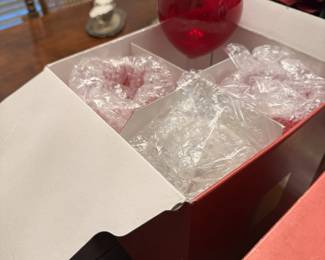 Pretty red Lenox wine glasses (4 sets of 4)