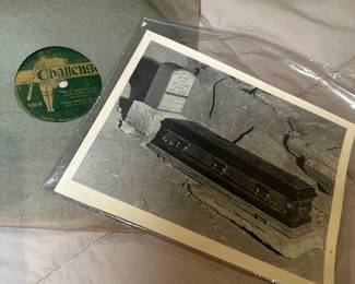 Floyd Collins- picture of casket & headstone and record titled “The Death of Floyd Collin’s” 