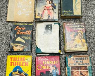 Nice selection of vintage hardcover novels and mystery books