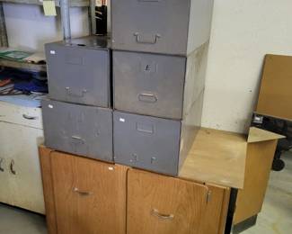 Metal file boxes. 