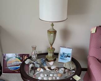 Beautiful wood and glass Oval coffee table. 