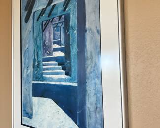 Framed & Matted 1996 Print of Pueblo Village by Todd Abbott Winters