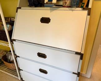 Modern White Secretary Desk
