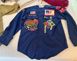 1970's Blue Cub Scout Uniform Long Sleeve Shirt