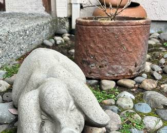 Concrete Pig Outdoor Statue