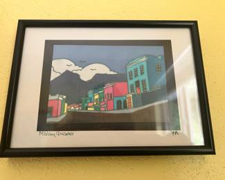 Framed & Matted Watercolor Painting "Malay Quarter" Signed YMA