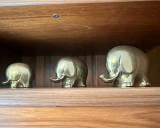 Set of 3 Brass Elephant Figurines