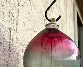 Blown Glass Red/Grey Witch Ball