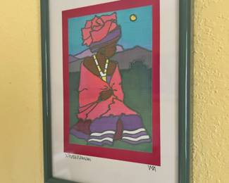 Framed & Matted Watercolor Painting "Xhosa Woman" Signed YMA