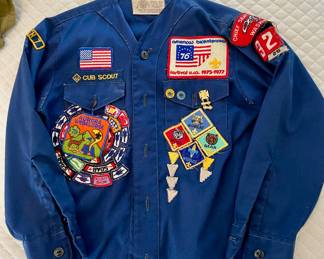 1970's Blue Cub Scout Uniform Long Sleeve Shirt