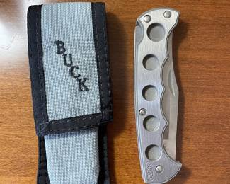 2001 Buck 560 Titanium Xlti Folding 110 Lockback Knife and Sheath