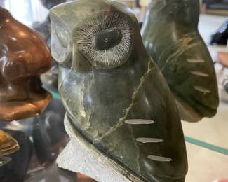 Carved Soapstone Owl Figurine