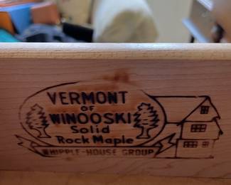 Vermont of Winooski Rock Maple Lowboy Dresser and Mirror