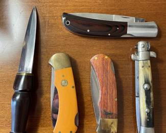 Al Mar Eagle Classic Lockback Knife, Wood Handled Dagger, Italian Switchblade Knife, 1978 PumaGermany Lockblade Folding Pocket Knife