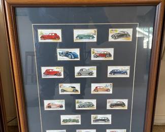 Framed Cigarette Cards 1937 Motor Cars
