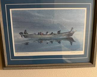 Framed & Matted 1984 Print "On Our Way" by C. Allen Johnson