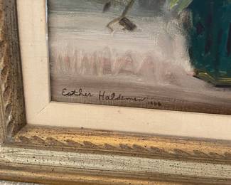 Framed Floral Bouquet Still Life Painting by Ester Holdeman