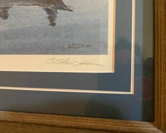 Framed & Matted 1984 Print "On Our Way" by C. Allen Johnson