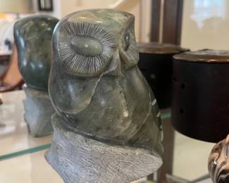 Carved Soapstone Owl Figurine