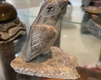 Carved Soapstone Bird Figurine by Ben Saclamaha