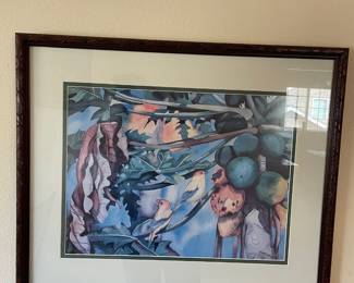 Framed & Matted Print "Hawaiian Songbirds" by Shelly Maudsley White 