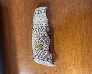 Franklin Mint Collector Pocket Knife with Turquoise Eagle Design