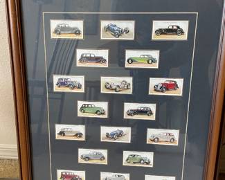 Framed Cigarette Cards 1936 Motor Cars