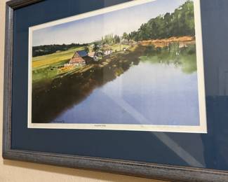 Framed & Matted Watercolor Print "Snoqualmie Valley" by Bruce Edwards