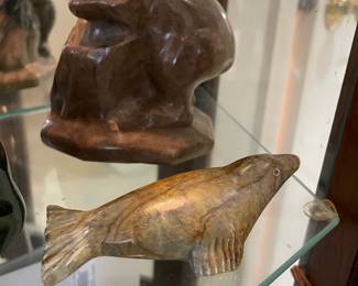 Carved Soapstone Seal Figurine