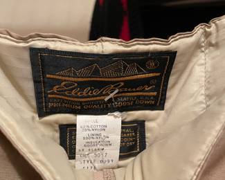 Eddie Bauer Mens Khaki Goose Down Overalls 