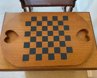 Country Themed Chess Board with Heart Motif