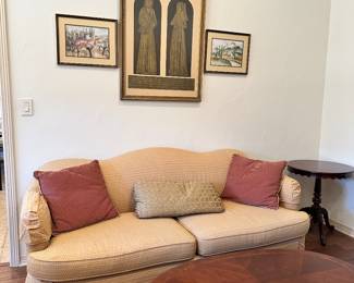 Vintage 2 Cushion Sofa, Authentic Brass Rubbing: Vintage 1980's